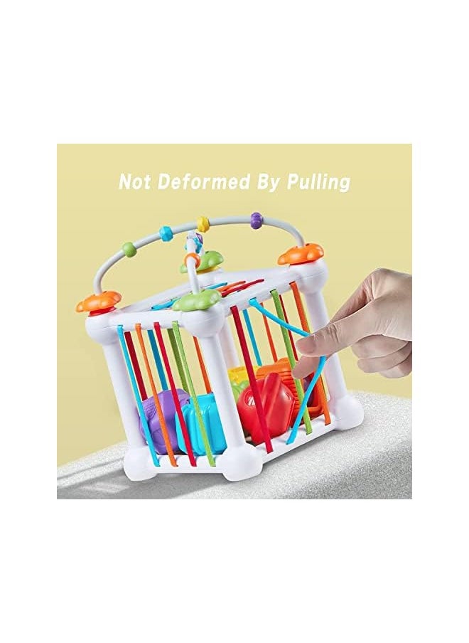 IAF - Shape Sorting Toys, 9Pcs Sensory Toys with 6 Colorful Blocks, Shape Sorter Change Face Early Learning Baby Toys Toddler Gift, Colorful Textured Balls Sorting Games Montessori Learning Activity - Image 1