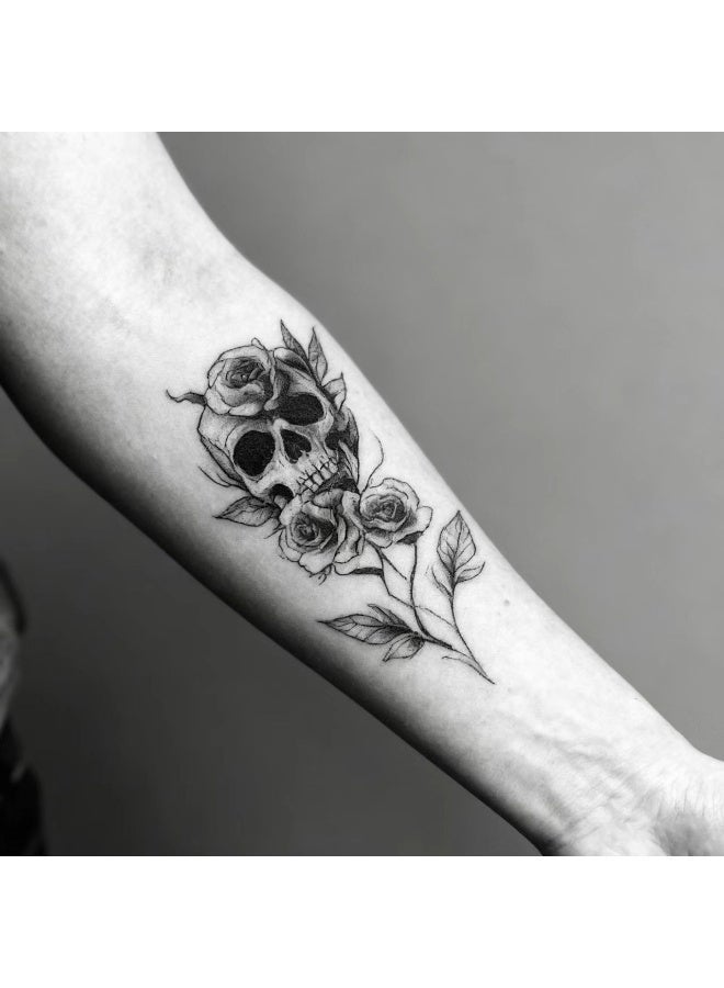 Gecomo 30 Pcs Dark Style Waterproof Temporary Tattoos - Skull/Animal Totems, Long-Lasting & Fade-Resistant, Stylish Arm Decor for Men & Women - Image 4