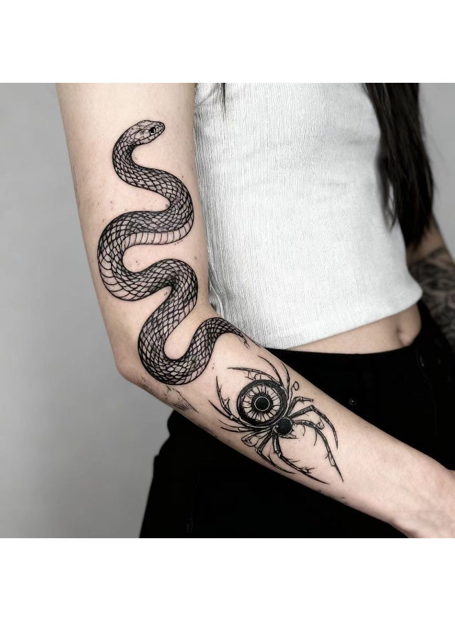 Gecomo 30 Pcs Dark Style Waterproof Temporary Tattoos - Skull/Animal Totems, Long-Lasting & Fade-Resistant, Stylish Arm Decor for Men & Women - Image 5