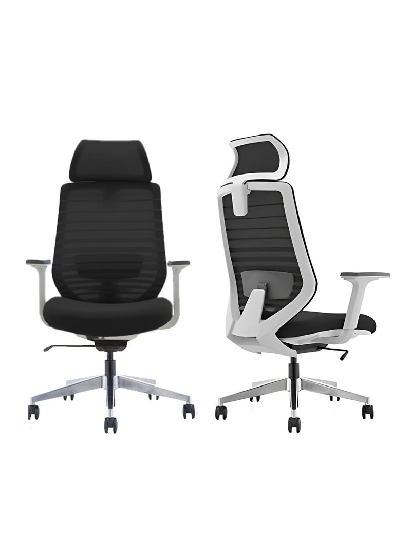 WORKSPACE Home Office Spirit Chair High Back White Frame Ergonomic Mesh Chair for Comfortable Workspace - Image 3