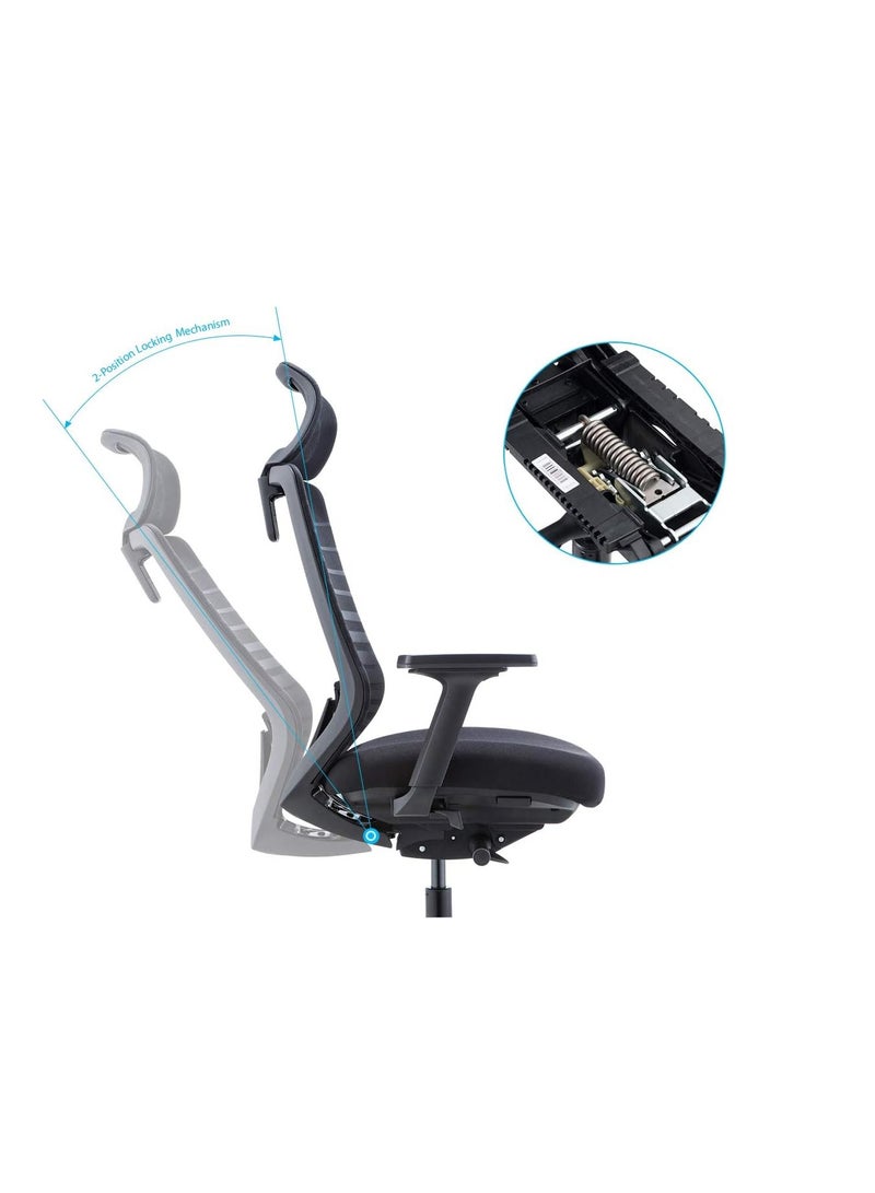 WORKSPACE Home Office Spirit Chair High Back White Frame Ergonomic Mesh Chair for Comfortable Workspace - Image 5