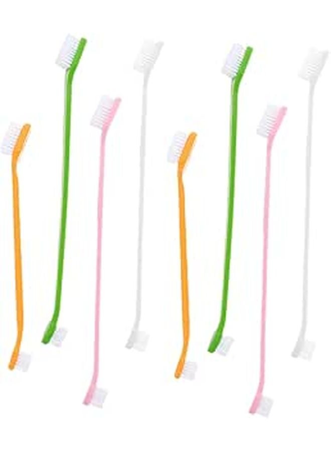 8 Piece Dual Head Pet Toothbrush for Large and Small Dogs with Soft Bristles - Image 1