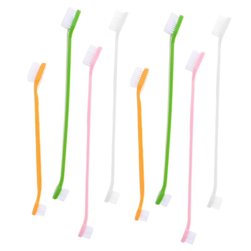 8 Piece Dual Head Pet Toothbrush for Large and Small Dogs with Soft Bristles - Image 2