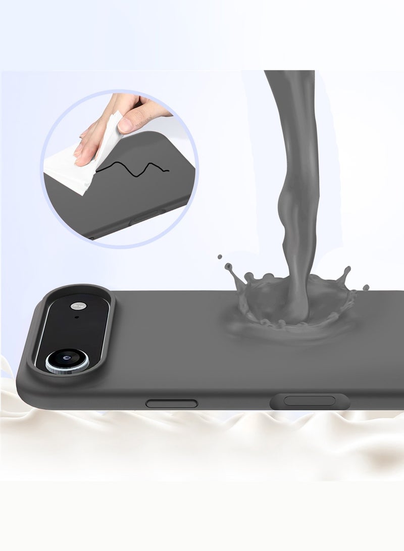 CATANES Liquid Silicone Protective Phone Case for iPhone 17 Air , Soft Anti-Scratch Microfiber Lining Utra Slim Drop Protection Phone Cover - Dark Grey - Image 3