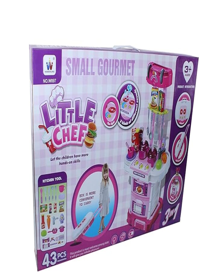 Little Chef Kitchen Play Set for Girls - 43 Pieces