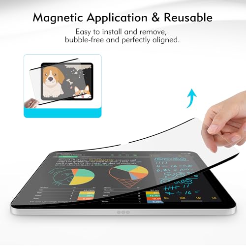 Xiron Magnetic Paper Screen Protector for iPad A16 11th 2025/10th Gen 2022(10.9-inch), Matte Detachable Anti-Glare Fingerprint Screen Protector, Write and Draw Like on Paper, Anti-Scratch Reusable - Image 2