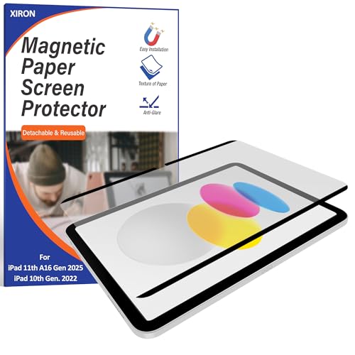 Xiron Magnetic Paper Screen Protector for iPad A16 11th 2025/10th Gen 2022(10.9-inch), Matte Detachable Anti-Glare Fingerprint Screen Protector, Write and Draw Like on Paper, Anti-Scratch Reusable - Image 1