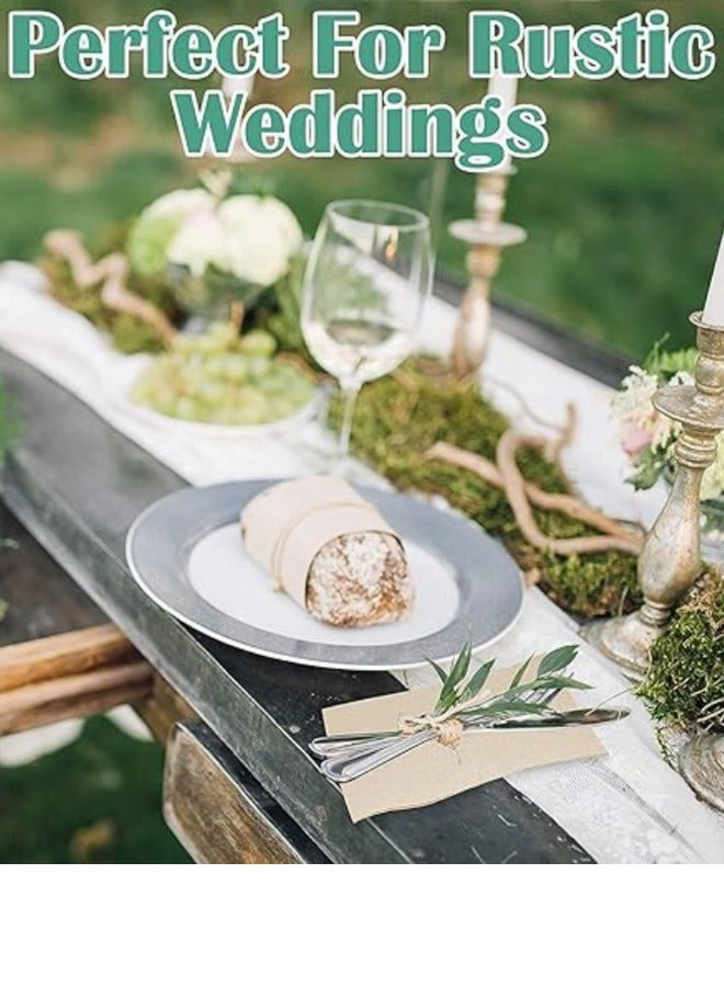 Halapack 500 Pcs Halapack 2 Ply Brown Cocktail Napkins Disposable Eco-Friendly  Linen Square Shape  33 x 33 cm Daily Use, Party or Wedding - Image 4