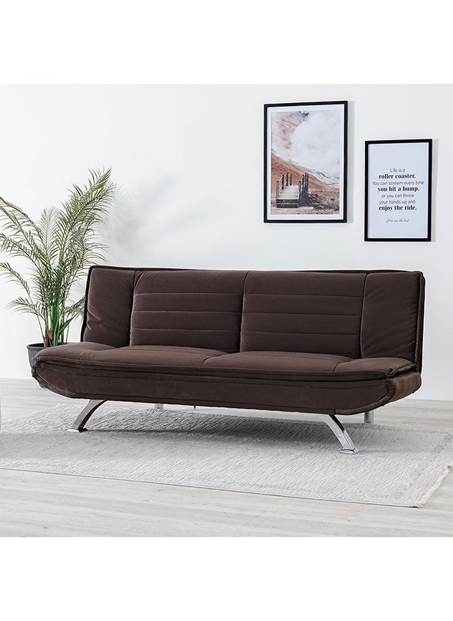 DANUBE HOME أريكة سرير قابلة للتحويل من القماش بثلاثة مقاعد إلى سرير مريح لغرفة المعيشة، مقاس L 184x88x84 سم، لون شوكولاتة  - Image 2