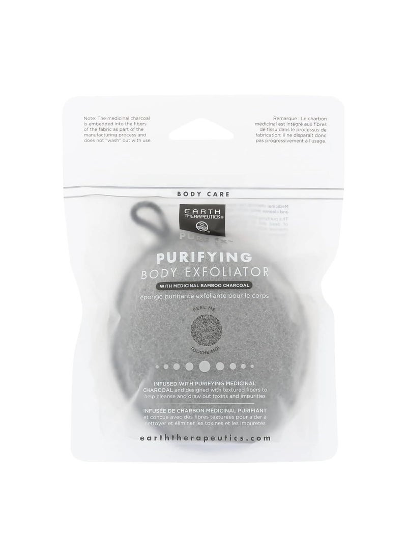Earth Therapeutics - Earth Therapeutics Purifying Body Exfoliator Sponge - Black with Charcoal - Image 1