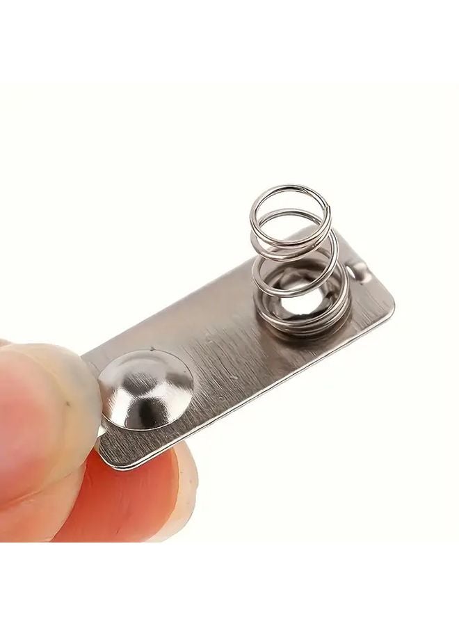 10 قطعة من دبابيس التلامس المعدنية الفضية 28x12 مم مشابك زنبركية لطرف البطارية - Image 4