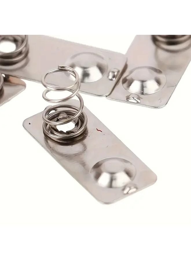 10 قطعة من دبابيس التلامس المعدنية الفضية 28x12 مم مشابك زنبركية لطرف البطارية - Image 5