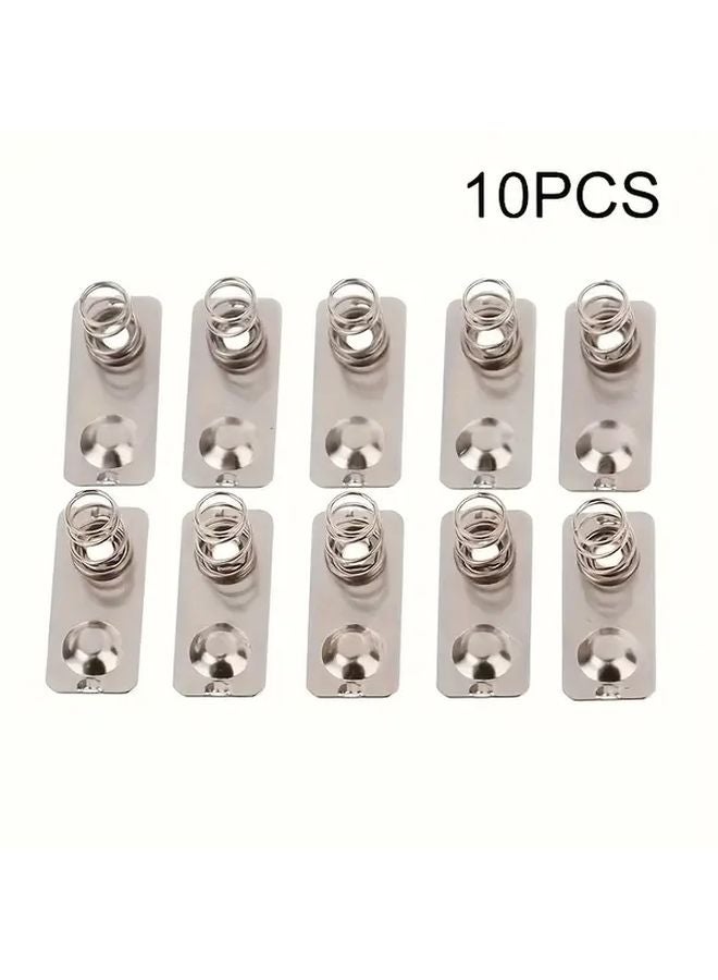 10 قطعة من دبابيس التلامس المعدنية الفضية 28x12 مم مشابك زنبركية لطرف البطارية - Image 1