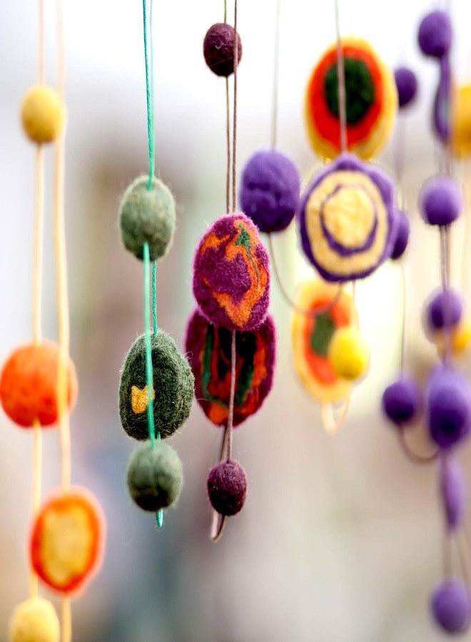 Glaciart One Felted Pom Poms, Wool Balls (240 Pcs) 4 Sizes: 1 cm, 1.5 cm, 2 cm & 2.5 cm, Handmade Felted 60 Color (Red, Pink, Blue, Yellow, Black, Pastel & More), Bulk Small Puff for Felting & Garland - Image 5