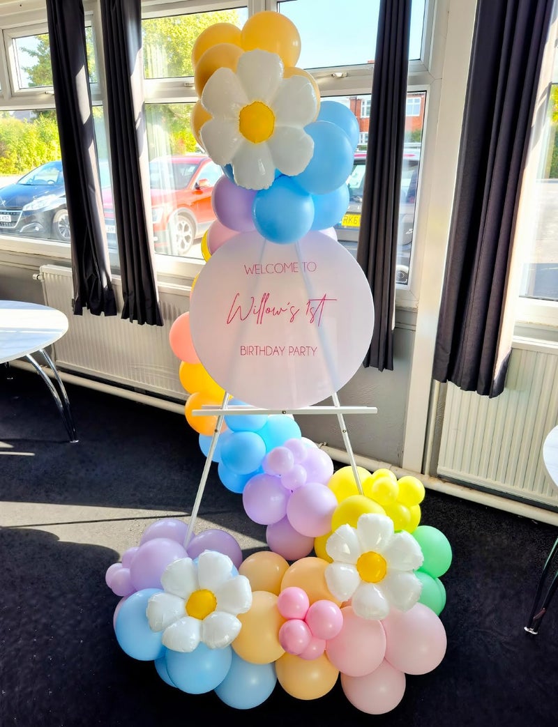 Haolongfa Daisy Balloon Arch Garland Kit - 131 Pcs Pastel Rainbow balloon arch kit with Daisy Balloons, for Birthday Party, Baby Shower, Flower Themed Party Decorations - Image 5