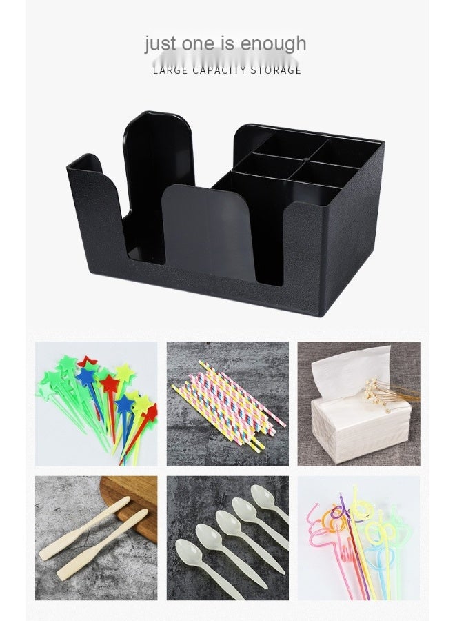 NeeMee Multi-functional Storage Box, Paper Cup and Straw Organizer for Milk Tea Shops, Coffee Bar Counter Storage Box - Image 2