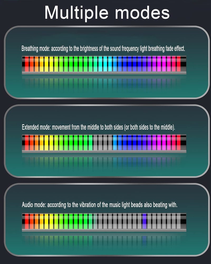 Deoxys Deoxys Rhythm Recognition Light RGB Audio Led Sound Reactive Led Bar Music Level Control Rhythm Lights for Car Gaming Movies PC TV Room Decoration Desktop DJ Studio  - Image 5
