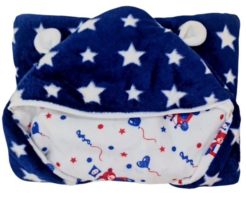 First Kick Baby Blankets New Born Pack of Hooded Velvet Supersoft Durable 3 Layered Quilt Blanket for Baby Boy and Baby Girl - Image 3