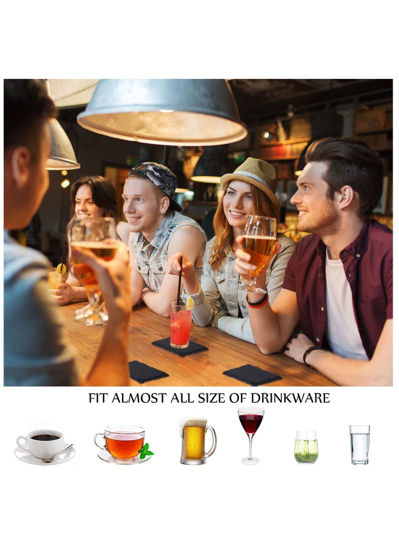 10 Pieces Slate Coasters Bulk, 4 x 4 Inch Black Stone Coasters Square Cup Coasters Set, Glass Coasters Cup Coaster for Drinks Table Kitchen Home Table Decor Supplies - pzsku/ZF2C2DF84A60015614155Z/45/_/1678785635/e72fcb53-1362-4657-bfcb-0c48508442c2