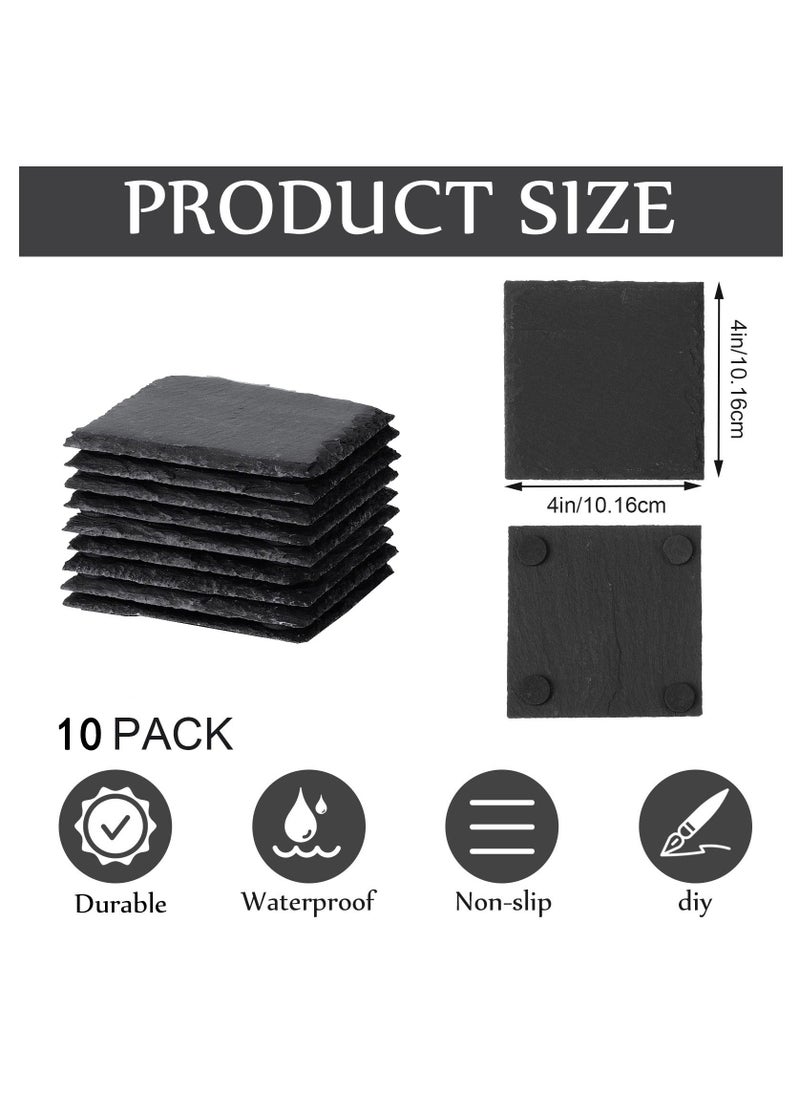 10 Pieces Slate Coasters Bulk, 4 x 4 Inch Black Stone Coasters Square Cup Coasters Set, Glass Coasters Cup Coaster for Drinks Table Kitchen Home Table Decor Supplies - pzsku/ZF2C2DF84A60015614155Z/45/_/1678785636/3ef6e341-c0d2-44ae-b6a2-8568ee8733d0