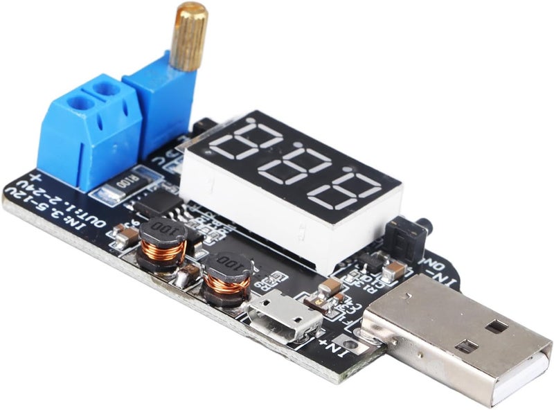 USB Power Supply Module Adjustable 1.2-24V Boost Converter with Overload Protection - High Efficiency, Real - Time Current Monitoring, Compact Size for Electronics - Image 4