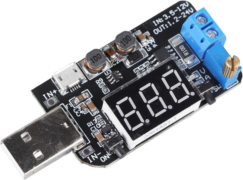 USB Power Supply Module Adjustable 1.2-24V Boost Converter with Overload Protection - High Efficiency, Real - Time Current Monitoring, Compact Size for Electronics - Image 3