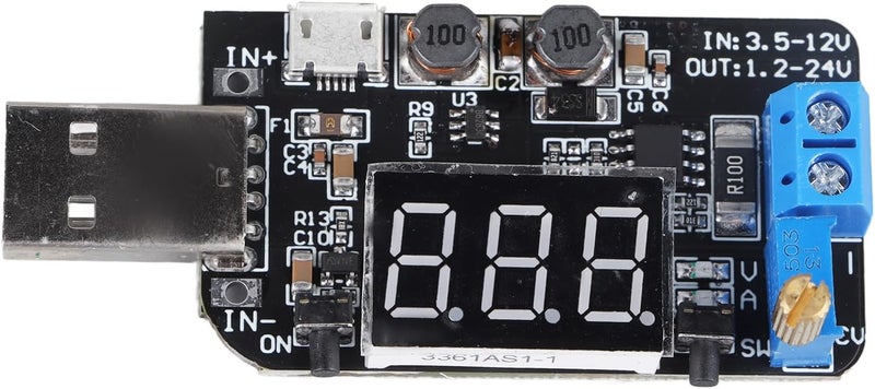 USB Power Supply Module Adjustable 1.2-24V Boost Converter with Overload Protection - High Efficiency, Real - Time Current Monitoring, Compact Size for Electronics - Image 1