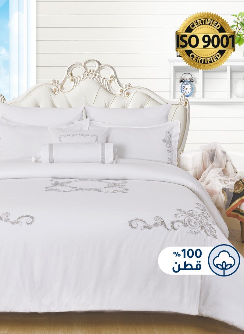 Master Home Textile MASTER Cotton Embroidery Comforter Sets, Fits 200 x 200 cm Double Size Bed, 8 Pcs King Size, 200 TC Cotton - Image 1