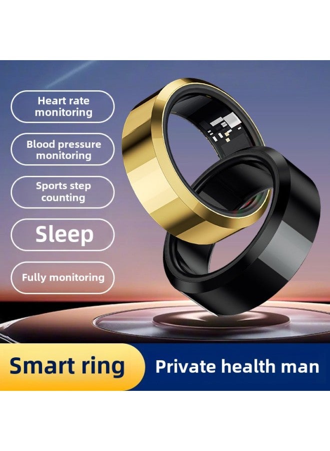 Upgraded Smart Black Technology High Precision Health Ring Heart Rate Oximeter Step Sleep Sport Waterproof Bluetooth-Colour:Gold Automatic Monitoring Model No. 8 Finger Circumference 56.9mm - Image 4