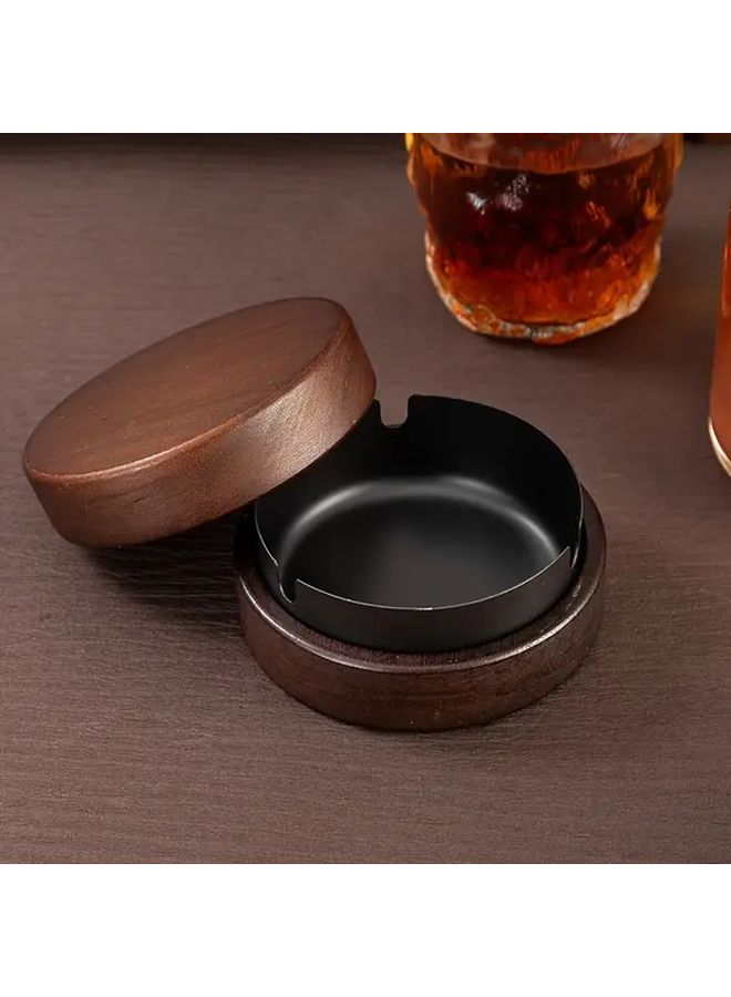 Vintage Silvery Ashtray Portable Smoking Tray With Central Hole For Home Office Car Outdoor - Image 3