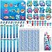 PerKoop 168 Pcs Under The Sea Stationery Ocean Themed Goodie Bag Stuffers Party Supplies with Mini Ocean Notebook Pencil Sticker Stationery Gift Set for Sea Animals Prizes Rewards Piata Fillers - Image 3