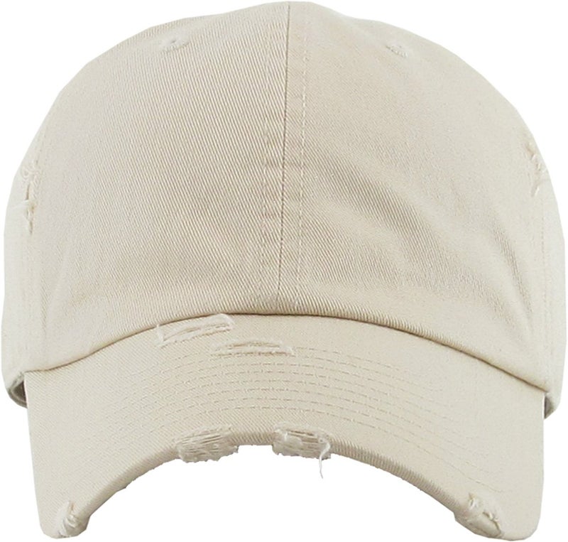 KBETHOS KBE-Vintage STN Vintage Washed Cotton Baseball Cap, Stone - Image 2