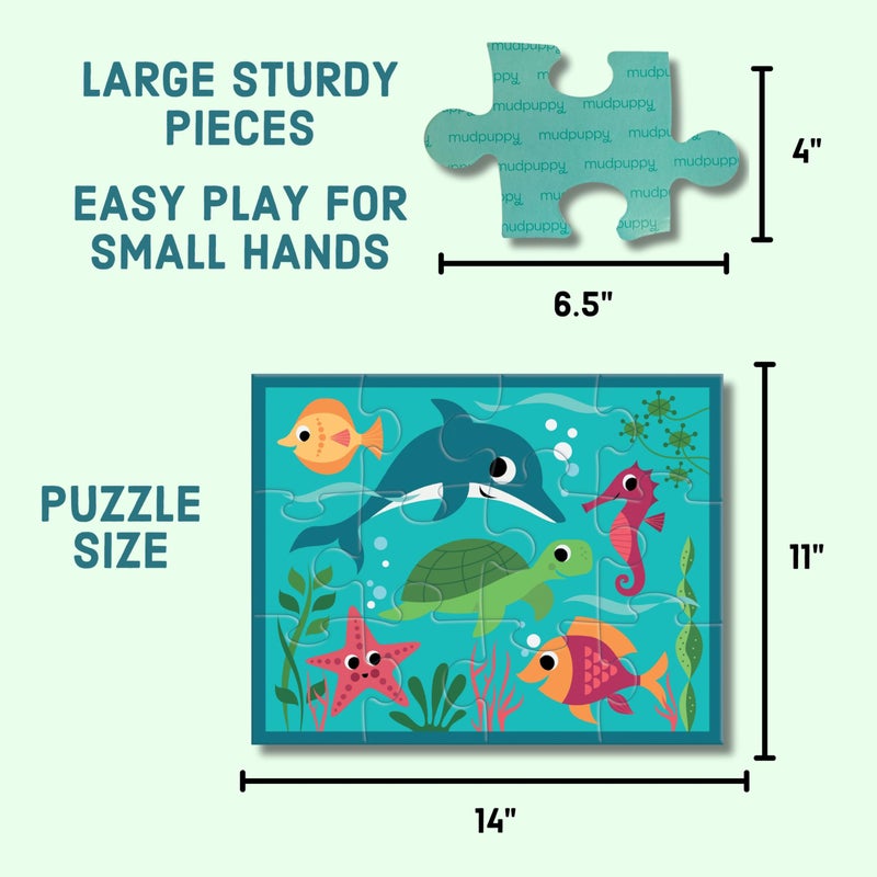 Mudpuppy Under the Sea â€“ 12 Piece Puzzle with Reusable Zipper Pouch Featuring Colorful and Fun Illustrations of Ocean Creatures Perfect for Easy Storage and Travel - Image 5