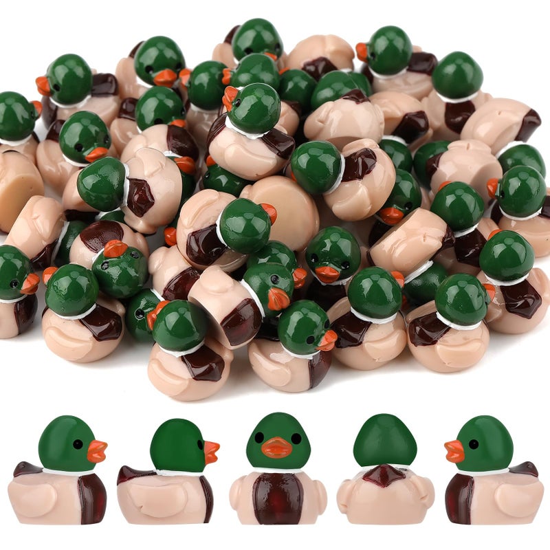 GGSTDDUP 50 Pcs Mallard Ducks, Mallard Resin Ducks, Unique Mallard Duckies, Mini Mallard Resin Ducks Decor, Nature Birds Lovers Duck Hunting Decoration for Ducky Birthday Party Favor Gift - Image 1