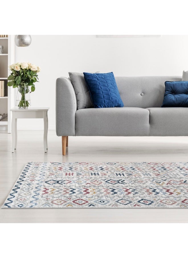 HANDPICKED FURNITURE Carpet Moroccan Style Grey For Living Room Bed Room Dining Room - Super Soft Durable And Stain Resistant 300 X 300 Cm 9.8 X 9.8 Ft - Multi-Coloured-2  - Image 2