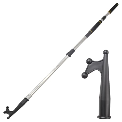 UEGHNS Telescoping Boat Hook Pole for Docking, 2.46-12ft Boat Hook long handle heavy duty made of stainless reinforced tube non-slip sturdy rustproof easy to carry design essential boat accessories.(12ft) - Image 1