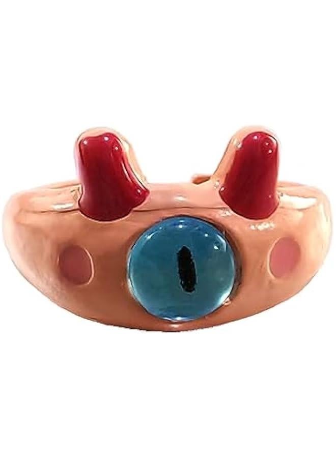 9pcs Y2K Cartoon Little Monsters Eyeball Ring Funny Resin Open Finger Ring Cute Couple Knuckle Ring Party Jewelry  - Image 4