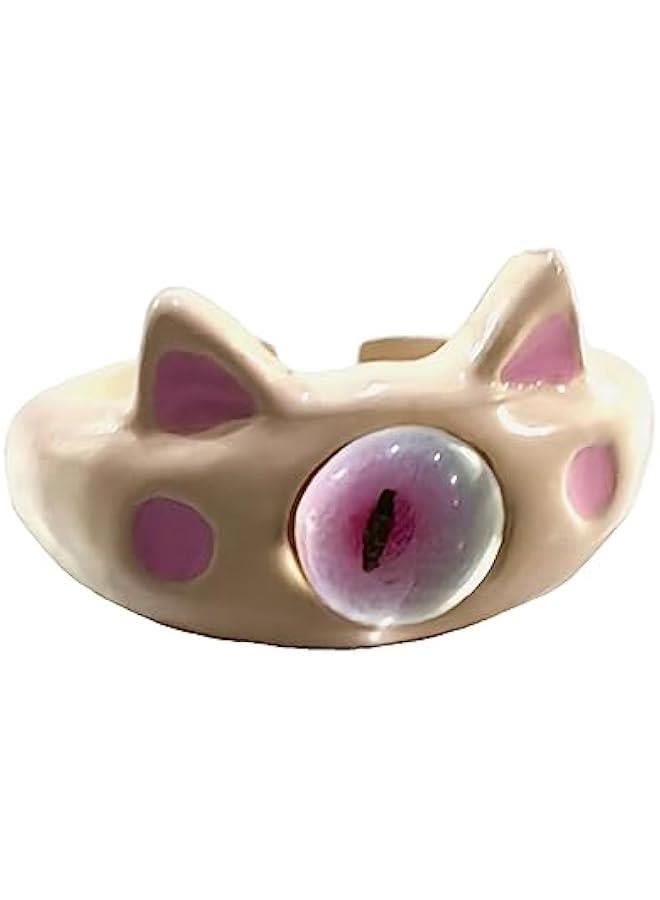 9pcs Y2K Cartoon Little Monsters Eyeball Ring Funny Resin Open Finger Ring Cute Couple Knuckle Ring Party Jewelry  - Image 5