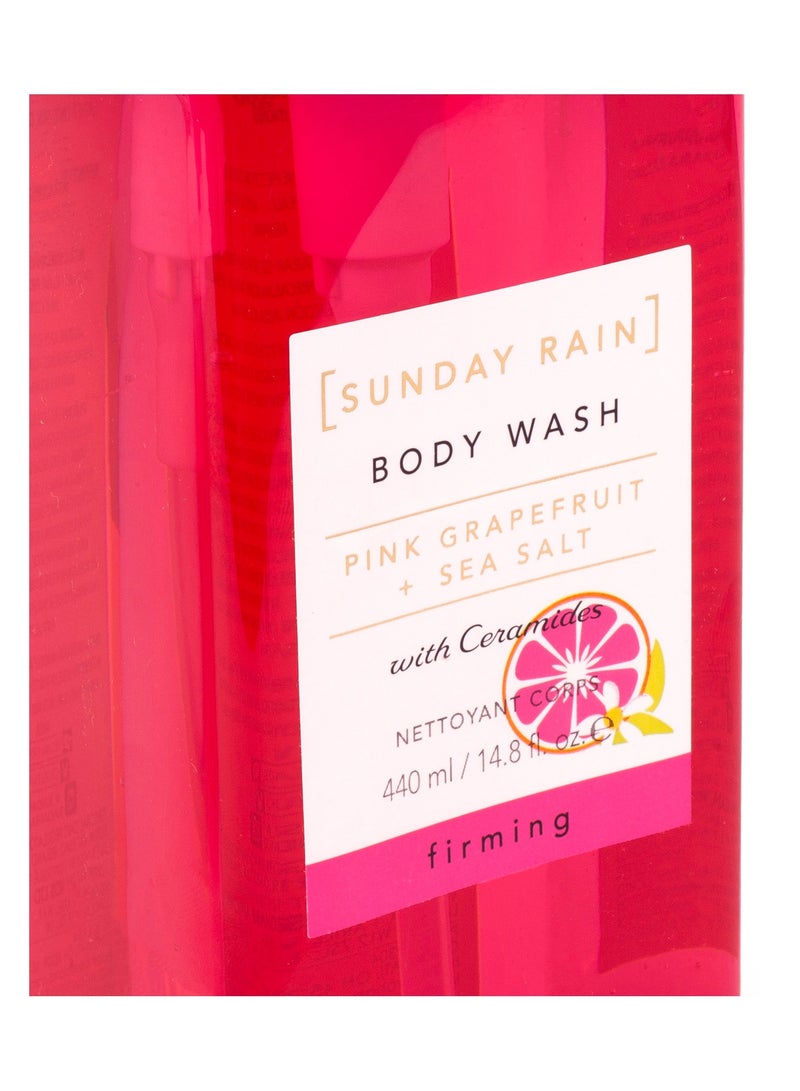 Sunday Rain Rain Pink Grapefruit & Sea Salt Body Wash with Ceramides – Refreshing & Firming Shower Gel for All Skin Types – 440ml - Image 2