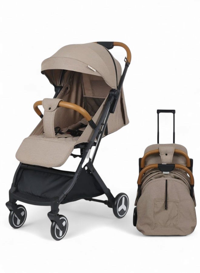 hatstar Ultra-Light One-Click Fold Baby Stroller – Air Travel Friendly with Two-Way Canopy, Mosquito Net, and 5-Point Safety Harness - Image 1