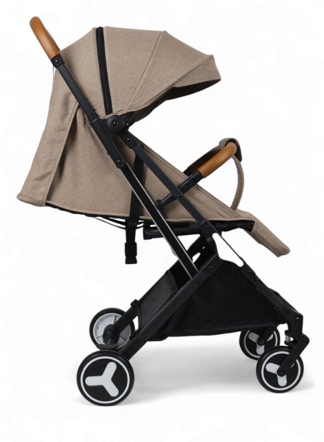 hatstar Ultra-Light One-Click Fold Baby Stroller – Air Travel Friendly with Two-Way Canopy, Mosquito Net, and 5-Point Safety Harness - Image 4