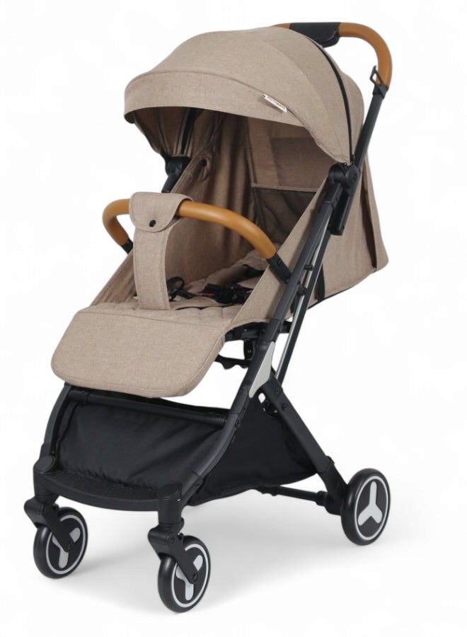 hatstar Ultra-Light One-Click Fold Baby Stroller – Air Travel Friendly with Two-Way Canopy, Mosquito Net, and 5-Point Safety Harness - Image 2
