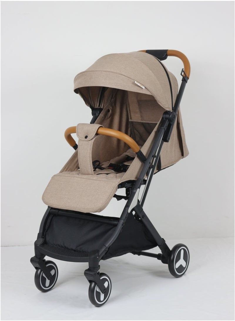 hatstar Ultra-Light One-Click Fold Baby Stroller – Air Travel Friendly with Two-Way Canopy, Mosquito Net, and 5-Point Safety Harness - Image 5