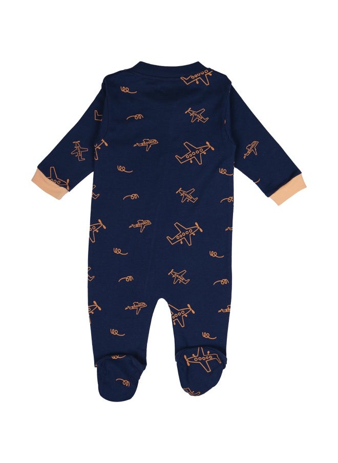 Babies Basic 100% Cotton Printed Long Sleeves Jumpsuit/Romper/Sleepsuit With Feet Covering For Babies  - Image 2