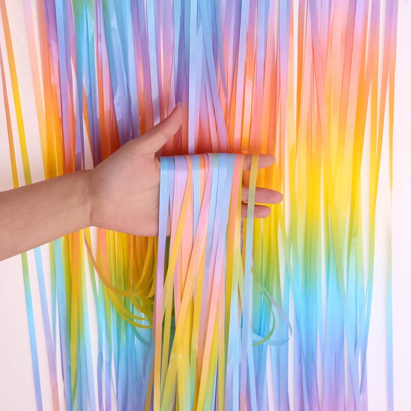 3 Pack Fringe Curtains Party DecorationsTinsel Backdrop Curtains for PartiesPhoto Booth Wedding Graduations Birthday Christmas Event Party Supplies Macarone Rainbow