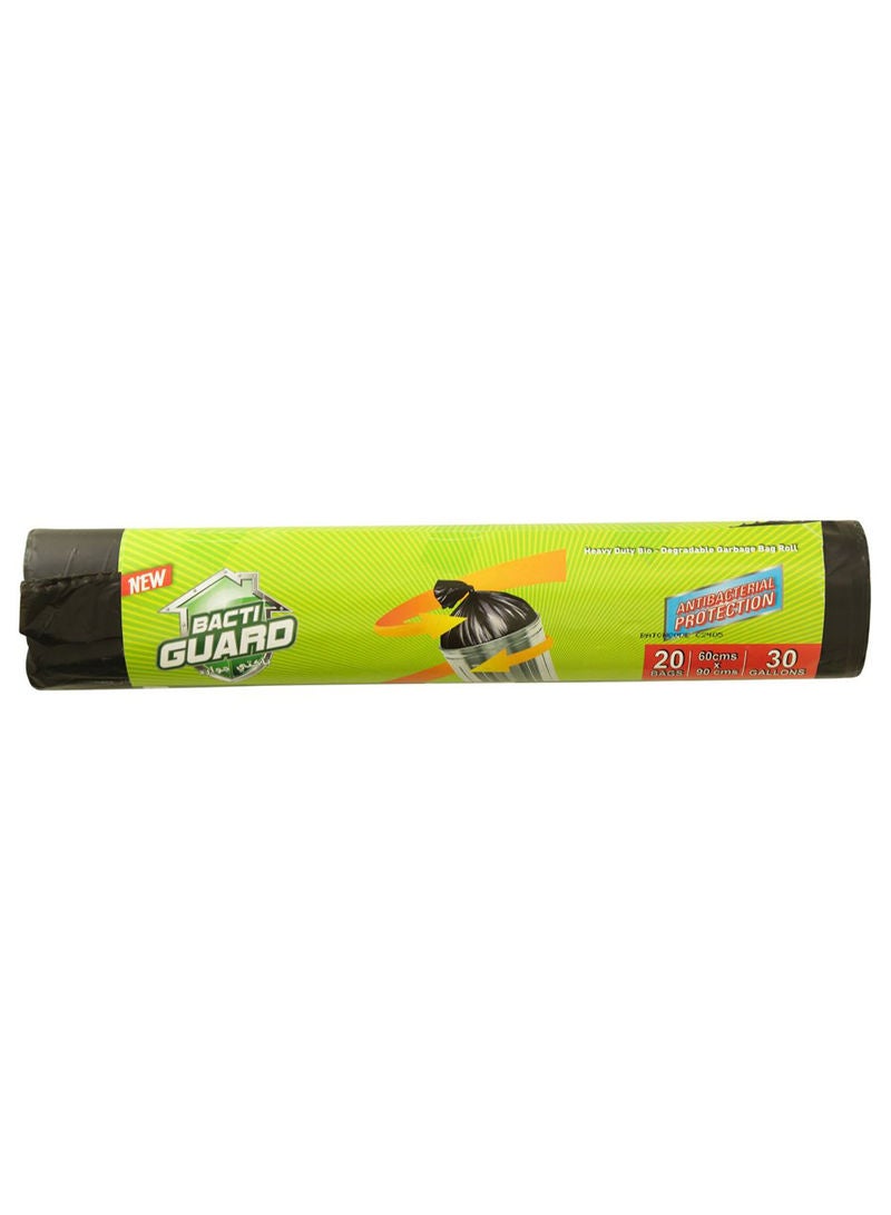 20-Piece Garbage Bag Set Black 60 x 90centimeter