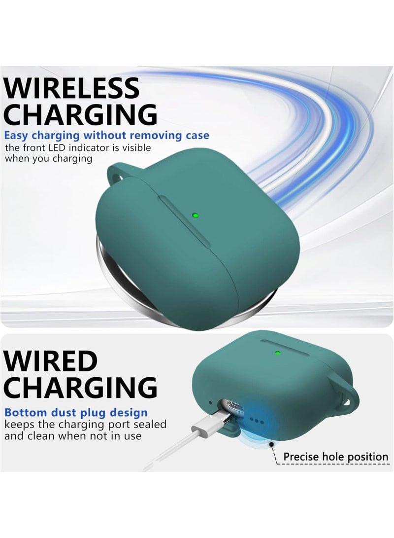 SJet Soft Silicone Protective Case Cover for AirPods 4 with Cleaner Kit and Keychain(Green) - Image 5