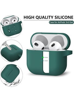 SJet Soft Silicone Protective Case Cover for AirPods 4 with Cleaner Kit and Keychain(Green)  - Image 2