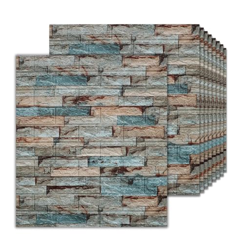 Barebeauty Wall Stickers Wallpaper PE Foam Brick Design DIY Decal (70 x 77 cm) 3D Frames PVC DIY Self Adhesive (Pack of 02) - Image 1