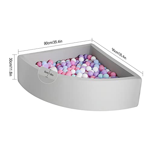 TRENDBOX Ball Pit Kids Ball Pit Memory Foam Ball Pit FanShape Ball Pits for Toddlers Kids Ball Pit Balls NOT Included Light Gray - Image 5